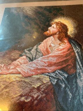 Bucilla Jesus in Gethsemane Framed Cross Stitch Kit - Multicolor